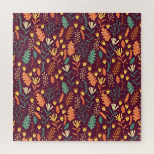 Rot-Orange-Vintages Motiv Puzzle