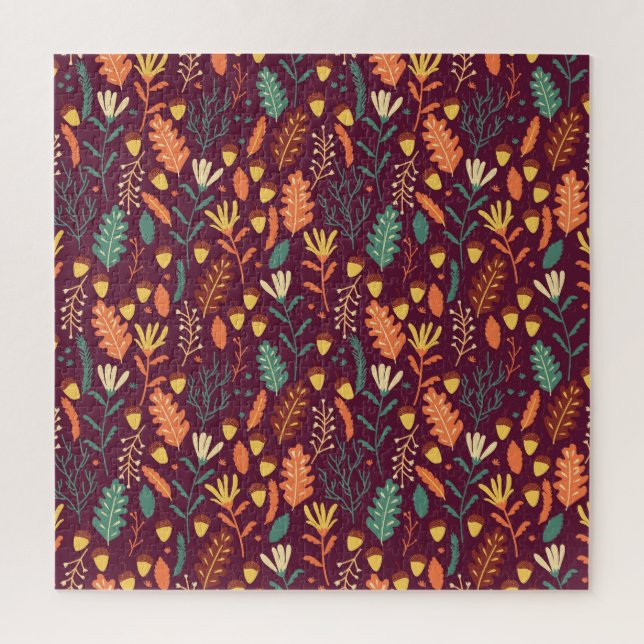 Rot-Orange-Vintages Motiv Puzzle (Vertikal)