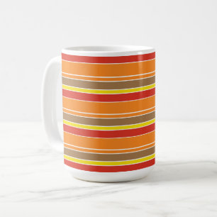 ROT ORANGE YELLOW BROWN STRIPES AUTUMN KAFFEETASSE