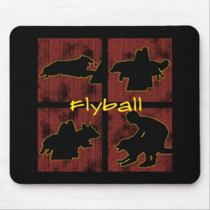 Rot packt Flyball ein Mousepad