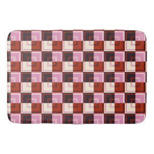 Rot Pink Aubergine Elfenbein Badematte