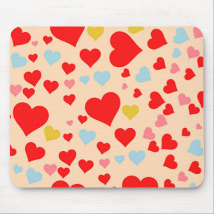 Rot Pink Blau Farbige Einfache Herz Y2K Muster Mousepad