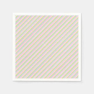 Rot Pink Blau Grün Lila Weiß Streifen Leer Serviette