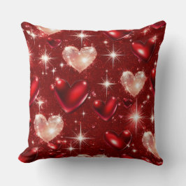 ROT & PINK GLITZER SEHEN VALENTINE LIEBE HERZEN KISSEN