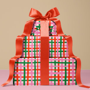Rot Pink Grün Streifen Geschenkpapier