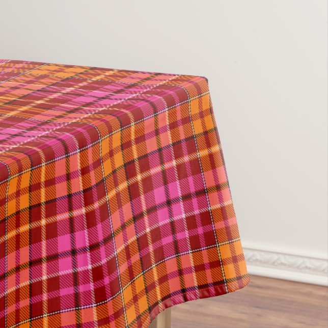 Rot Pink Orange Karo Tartan Design  Tischdecke (Beispiel)