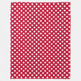 Rot + Polka Weiße Punkte Fleecedecke