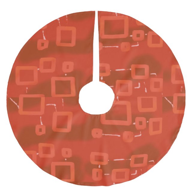 Rot  polyester weihnachtsbaumdecke (Vorderseite)