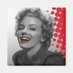 Rot punktiert Marilyn Magnet