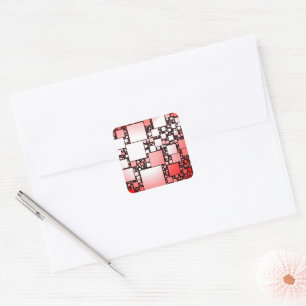 Rot-Quadrat-Tanz Quadratischer Aufkleber