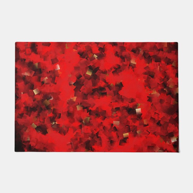 rot, quadratisch, geometrisch, Textur, kariert, Ka Fußmatte (Vorderseite)