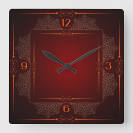 Rot Quadratische Wanduhr