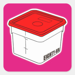 Rot Quadratischer Aufkleber