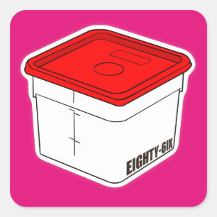 Rot Quadratischer Aufkleber