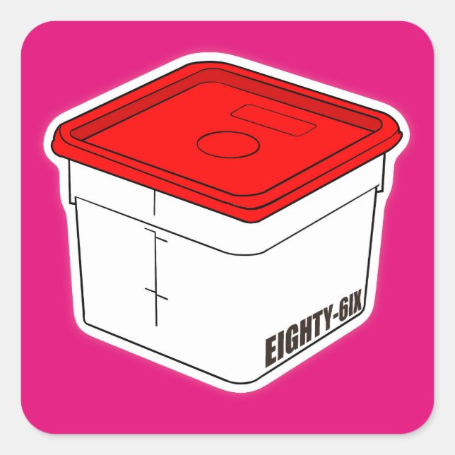 Rot Quadratischer Aufkleber (Vorderseite)