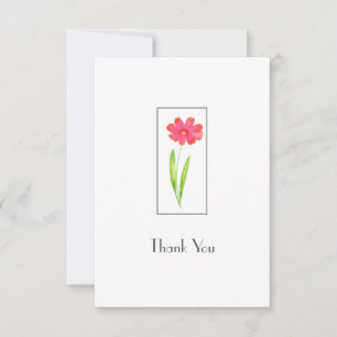 Rot, Rosa Aquarellfarben Blume Danke Karte