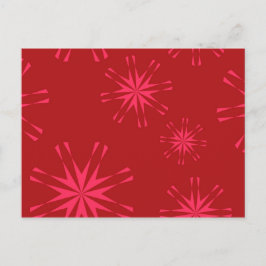 Rot, rosa, cool angesagte moderne Blume abstrakt Postkarte