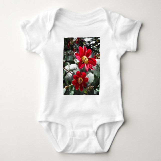 Rot-Rosa-Disy / Gänseblümchen Blume Baby Strampler (Vorderseite)