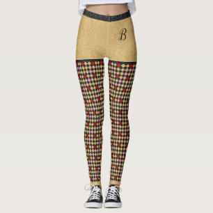 Rot-Rosa-Glitzer Gelbe Girl Chic Leggings