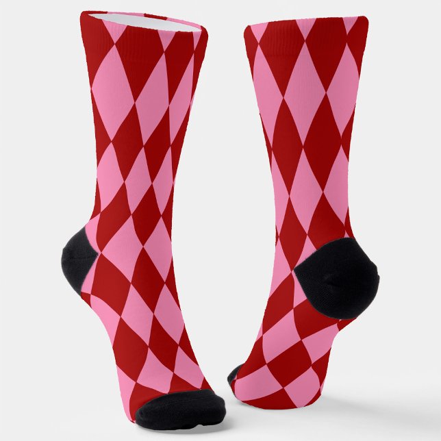 Rot-Rosa-Harlekin-Karuomuster  Socken (Von Creator hochgeladen)