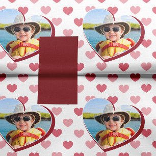 Rot + rosa Herzmuster mit Foto Valentinstag Seidenpapier