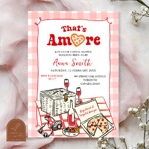 Rot Rosa Italienisches Picknick That's Amore Braut Einladung