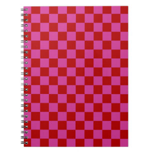 Rot + Rosa Karo Prüfmuster Notizblock