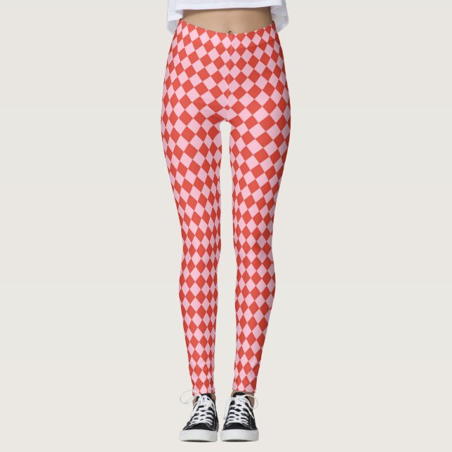 Rot-Rosa-Karton Leggings (Vorderseite)