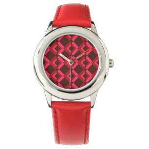 Rot, Rosa, kühn, lebhaft, cool, trendig geometrisc Armbanduhr