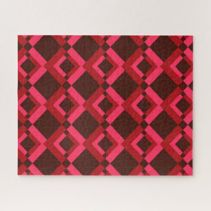 Rot, Rosa, kühn, lebhaft, cool, trendig geometrisc Puzzle