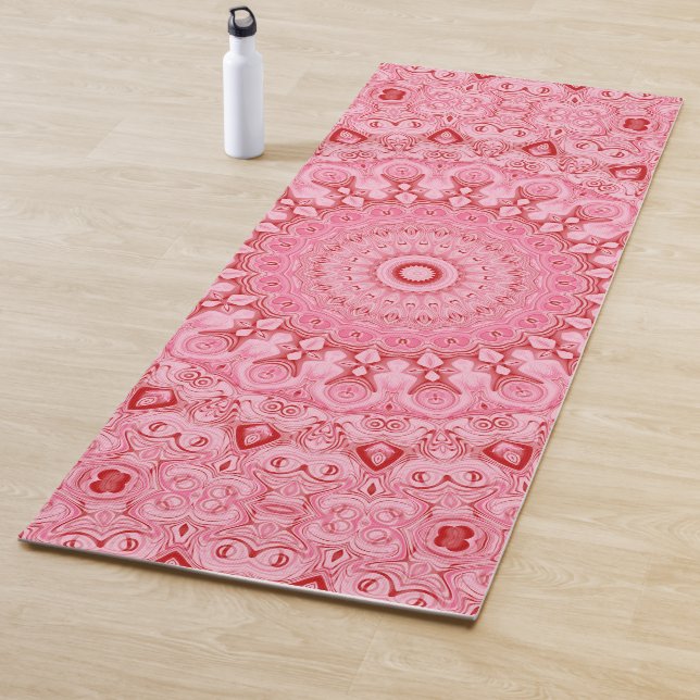 Rot-Rosa-Mandala-Muster Yogamatte (Beispiel)