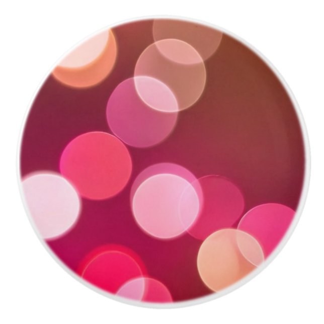 Rot, Rosa, Mauve Bokeh Keramikknauf (Vorderseite)
