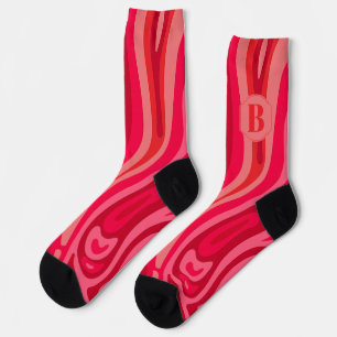 Rot Rosa Muster Verrückt Socken