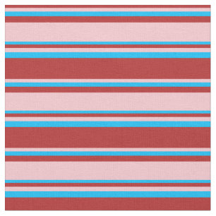 Rot, Rosa und Deep Sky Blue Lines Muster Stoff