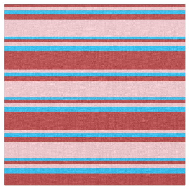Rot, Rosa und Deep Sky Blue Lines Muster Stoff (Nahaufnahme)