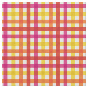 Rot, Rosa und Gelb Sommerrähne Kariert Tartan Stoff
