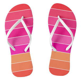 Rot, Rosa und Orange Streifen Flip Flops