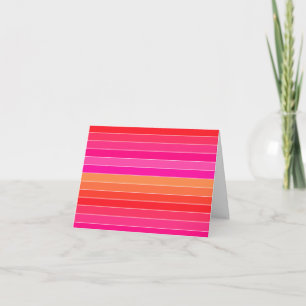 Rot, Rosa und Orange Streifen Karte