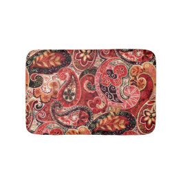 Rot, Rosa und Vintag Paisley Floral Badematte