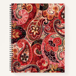 Rot, Rosa und Vintag Paisley Floral Notizbuch