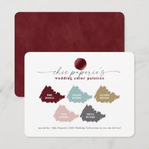 Rot & Rosafarben Winterhochzeit Farbpalette Karte