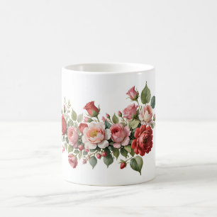 Rot-Rose-Swag Kaffeetasse