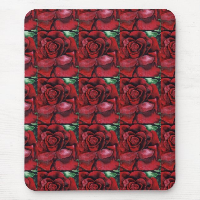"Rot, Rot, Rose" Blumenmousepad Mousepad (Vorne)