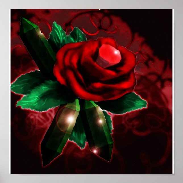 Rot, Rote Rose Poster (Vorne)
