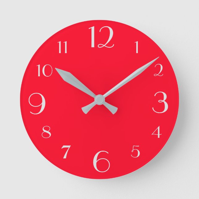 Rot Runde Wanduhr (Vorderseite)