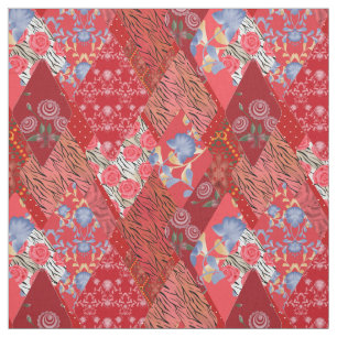 Rot, rustikal, Patchwork Stoff