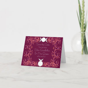 Rot Save the Date Notecard Wiccan Handfasting Ankündigung
