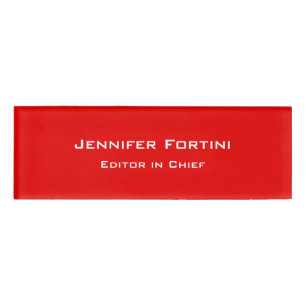 Rot Schlicht Elegante Moderne Minimalistische Namenschild