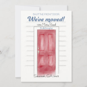 Rot Schließe Die Haustür Anstecknadelkarte Einladung