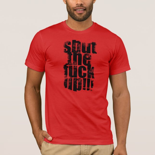 Rot schloss das F ** k herauf T - Shirt (Vorderseite)